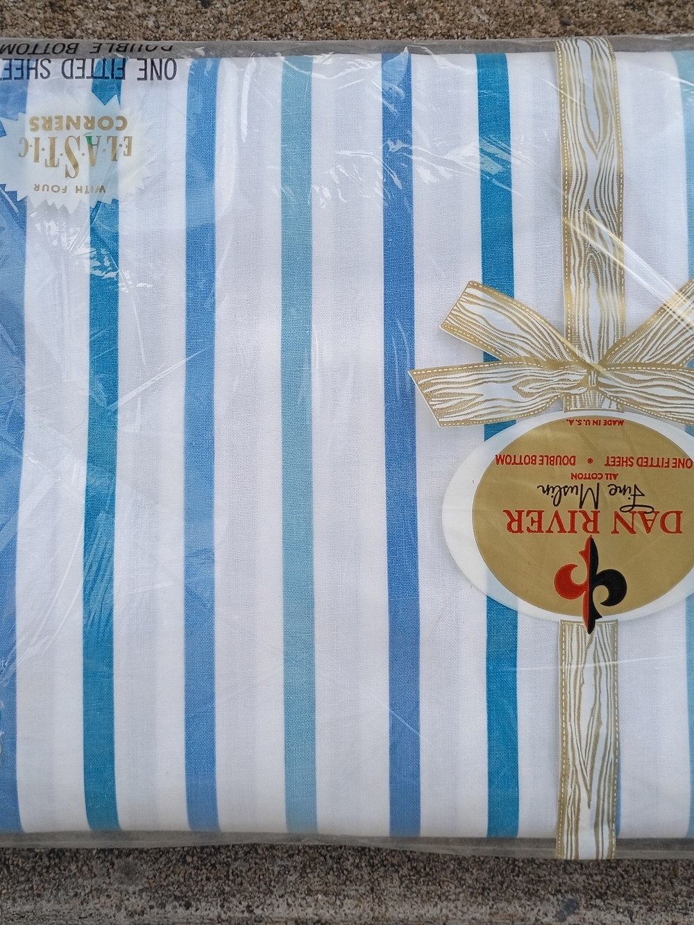 Vtg 1960s New Old Stock Dan River Double Full Fitted Sheet